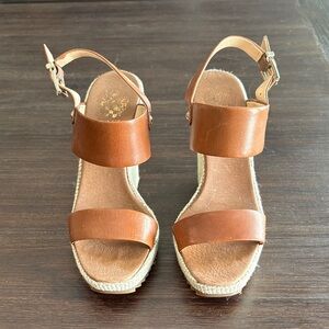 Vince Camuto Tan Leather Espadrille Sandals